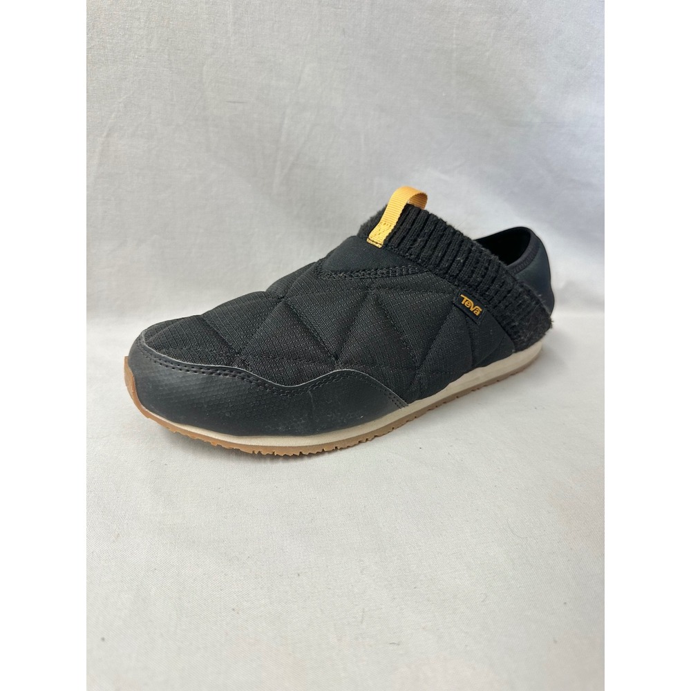 Teva Ember Moc Slippers Womens 10 Black Good Quilted Collapsible Heel 1018225